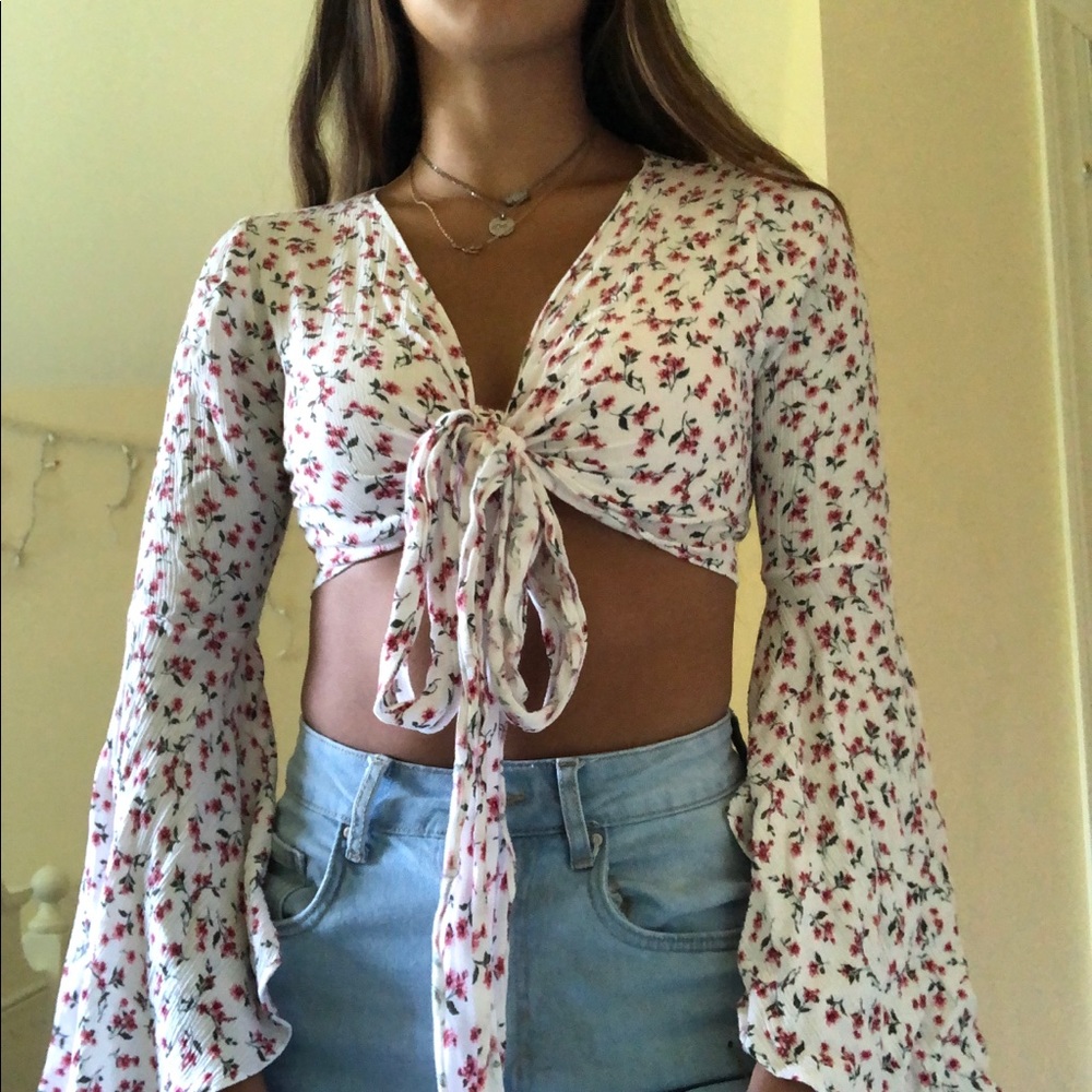 Floral wrap shirt
